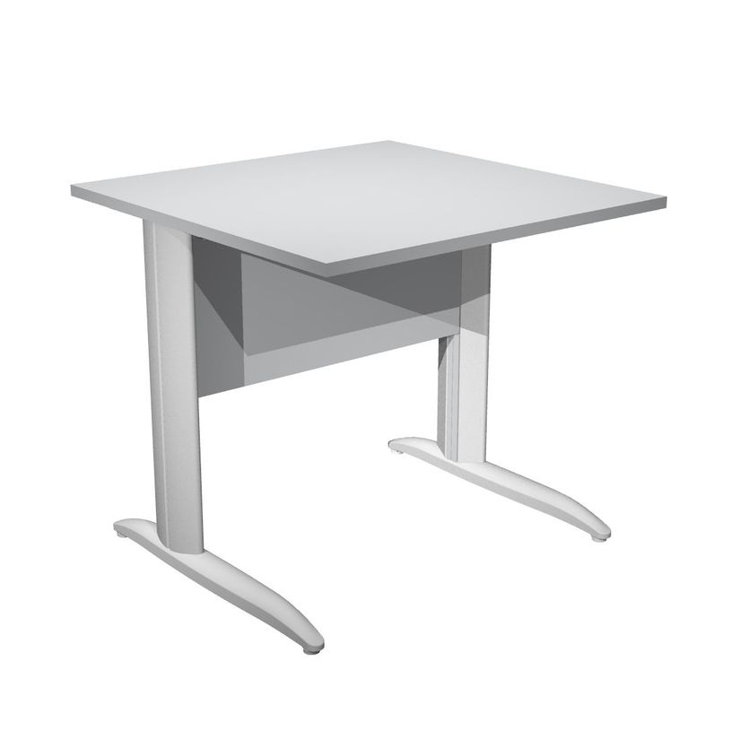 7331920000614-Bureau droit Trend - L80 - Pieds métals - plateau gris-P_405165601_1-0