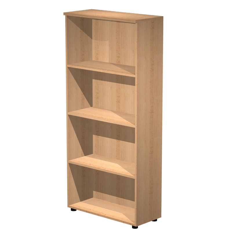 7331920002045-Bibliothèque haute Trend - L80xP35xH180 cm - 3 étagères - imitation hêtre-P_405165814_1-0