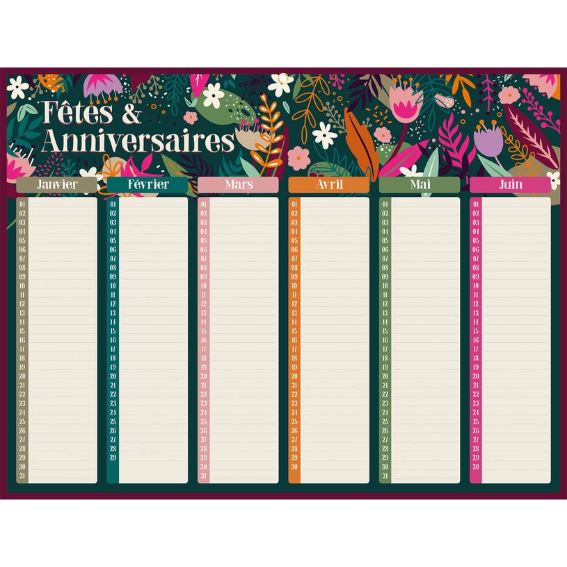 3592930004496-Bouchut - Calendrier perpétuel Fêtes et anniversaires - 32 x 42 cm--1