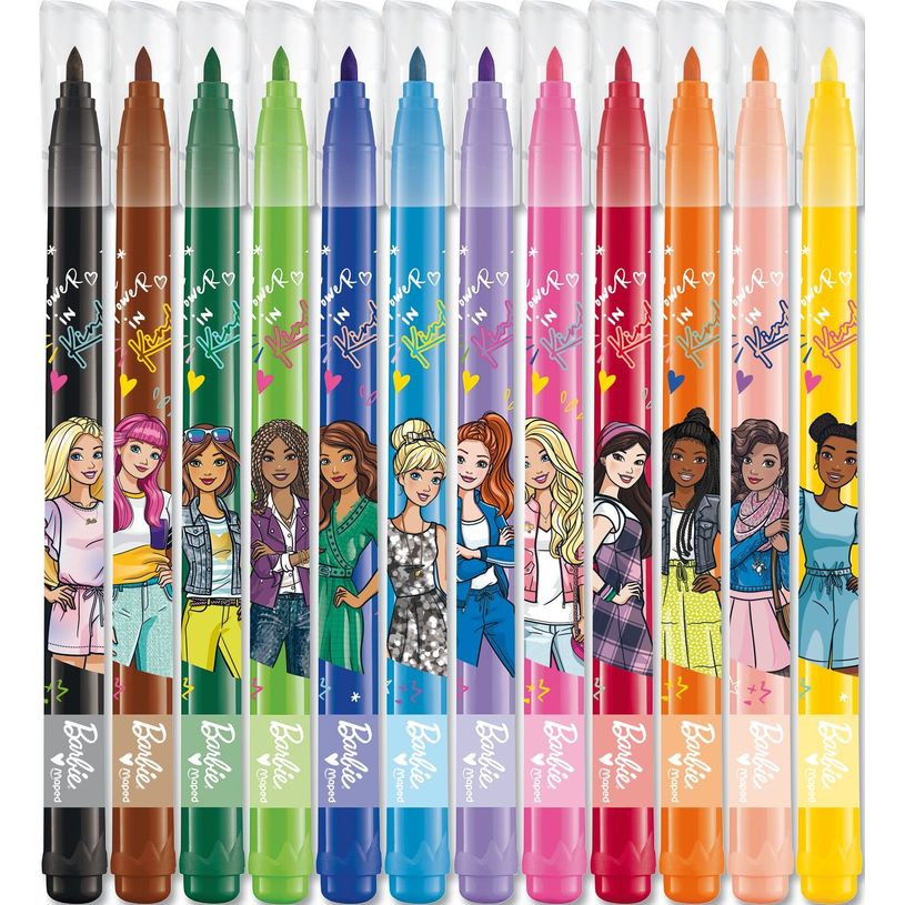 3154148454182-Maped Licence Barbie - 12 Feutres en pochette carton-P_405183944_2-1