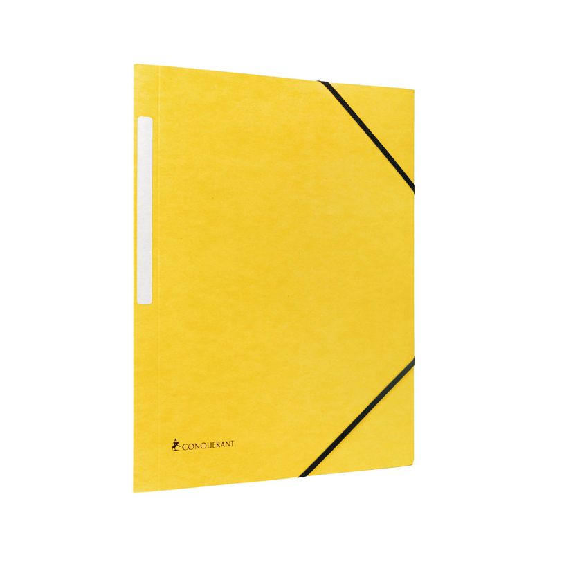 3045050465185-Conquérant - Chemise à élastique 3 rabats - A4 - Carte recyclée 350gr - jaune-P_405184197_1-0