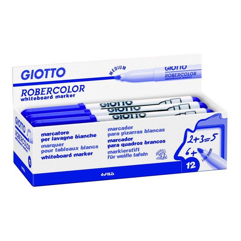8000825413223-Giotto Robercolor - 12 Marqueurs effaçables - pointe ogive - bleu-P_405184299_1-0