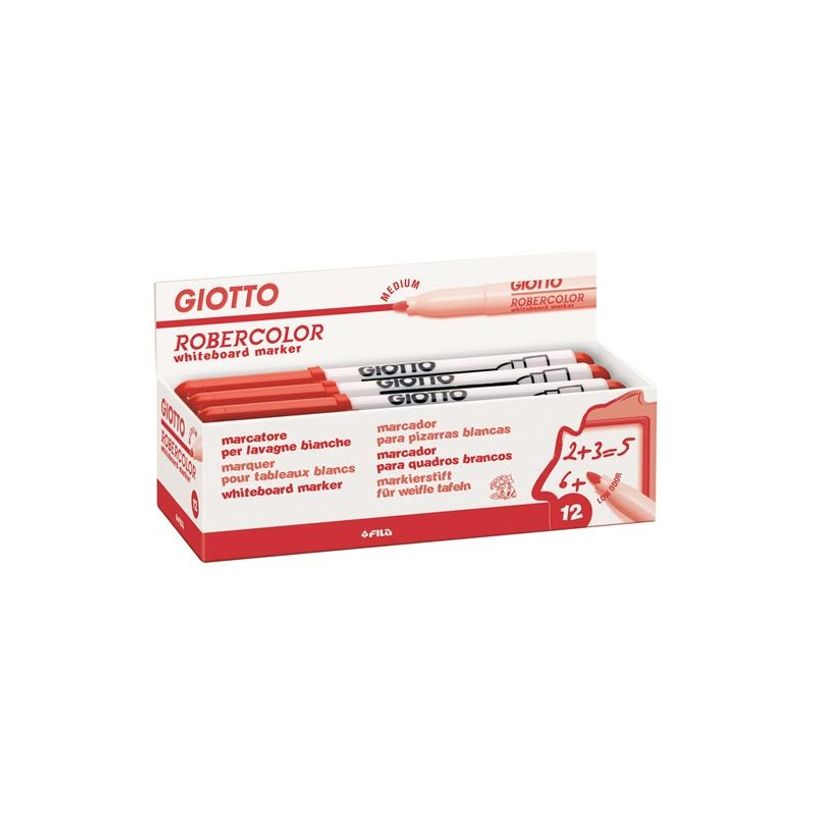 8000825413247-Giotto Robercolor - 12 Marqueurs effaçables - pointe ogive - rouge-P_405184301_1-0