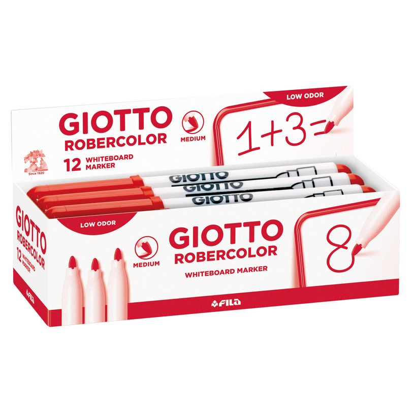 8000825413445-GIOTTO ROBERCOLOR - 12 Feutres tableau blanc - pointe ogive medium 4mm rouge -P_405184305_2-1