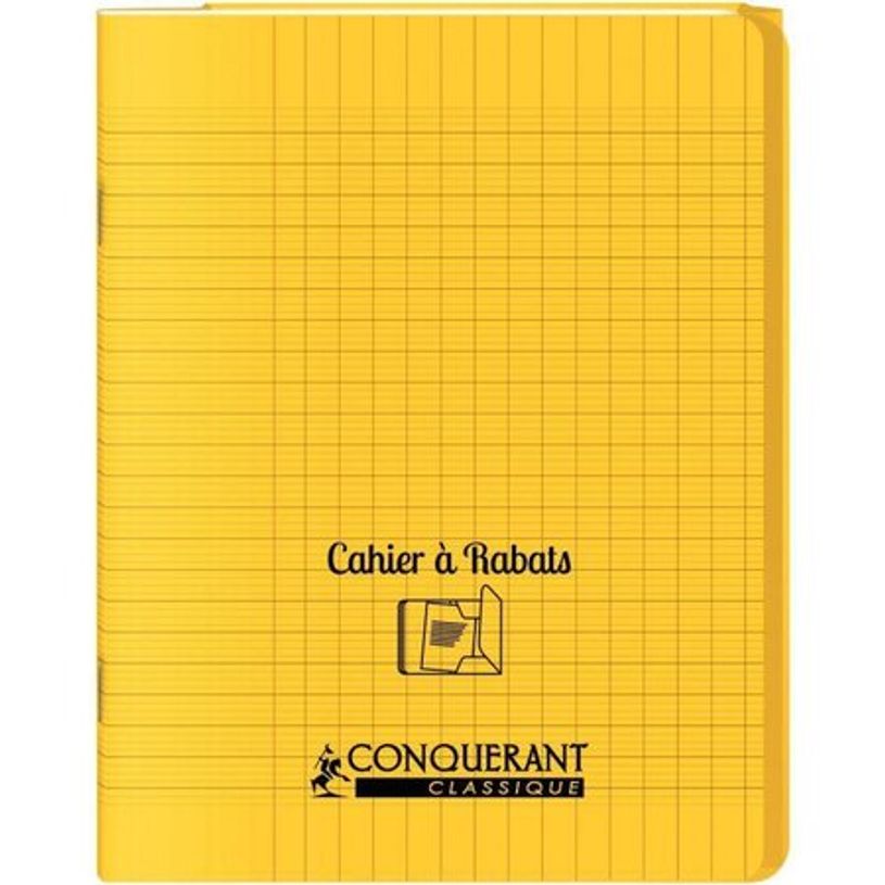 3020120123240-Conquérant Classique - Cahier polypro à rabat - 17 x 22 cm - 96 pages - grands carreaux -P_405184442_1-0