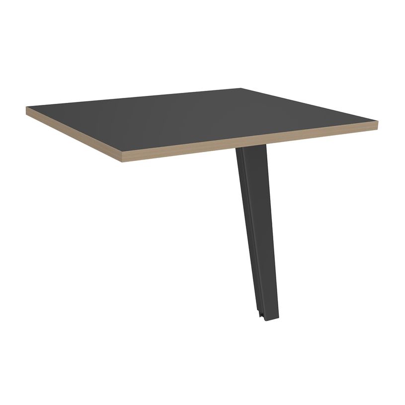 3253310173286-Retour direct pour bureau Steely - L80 - 1 Pied métal carbone - plateau carbone chant ch