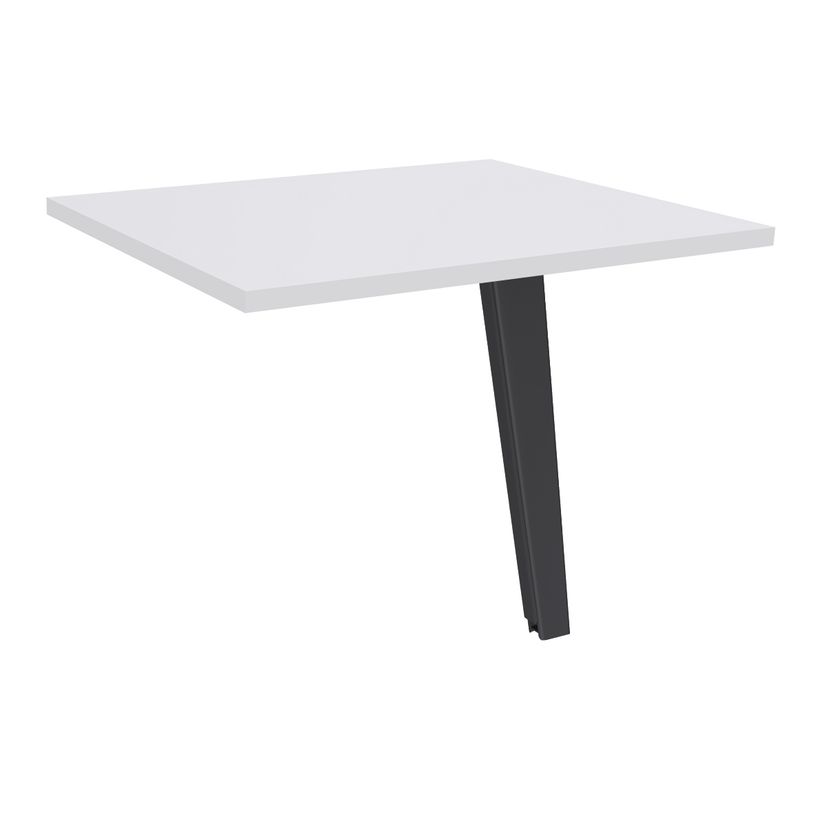 3253310332997-Retour direct pour bureau Steely - L80 - 1 Pied métal carbone - plateau blanc-P_405185128_1-0