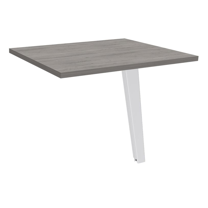 3253310173323-Retour direct pour bureau Steely - L80xP60 cm - plateau imitation chêne gris - pieds blan-P_405185133_1-0