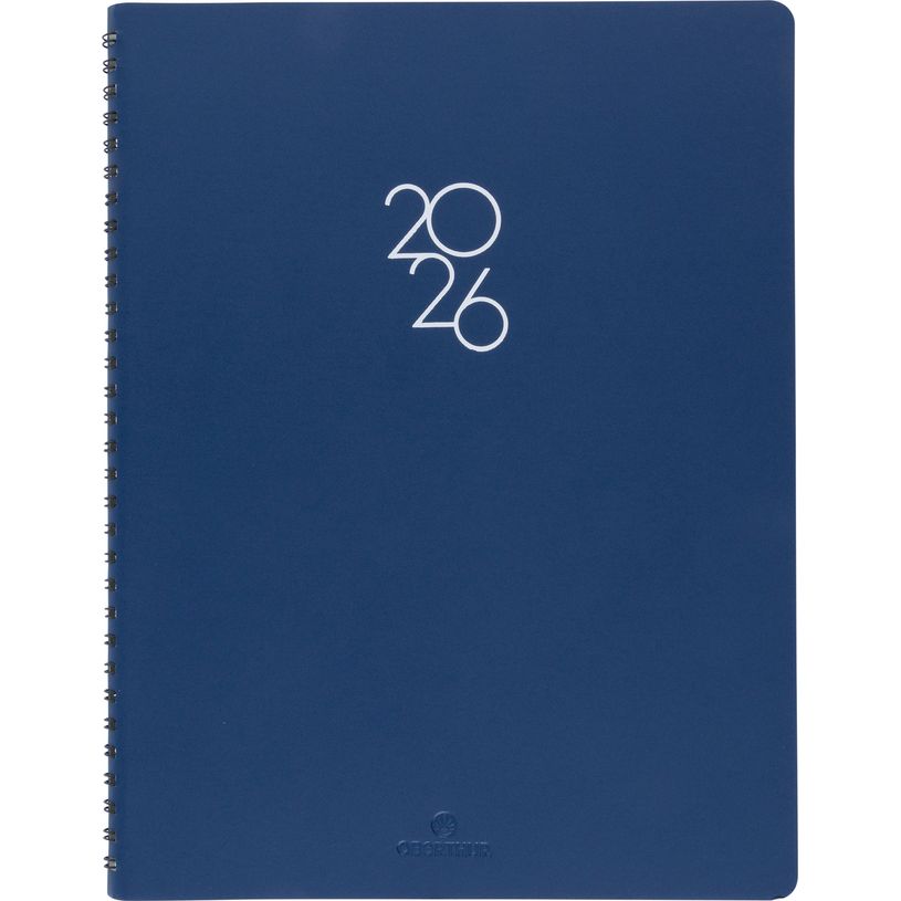 3664447208718-Agenda à spirale Portland - 1 semaine sur 2 pages - 22 x 28 cm - bleu - Oberthur--0