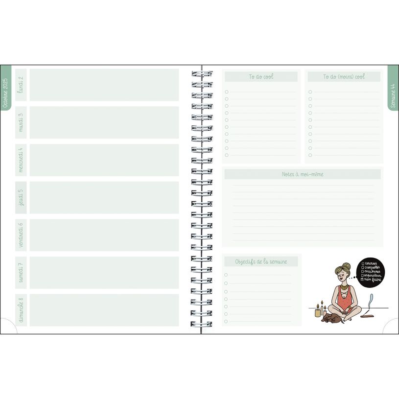 3660942086561-Agenda de bureau Gomargu 21S spiralé - 1 semaine sur 1 page - 15 x 21 cm - Namasté - Exa-P_405186219_3-2