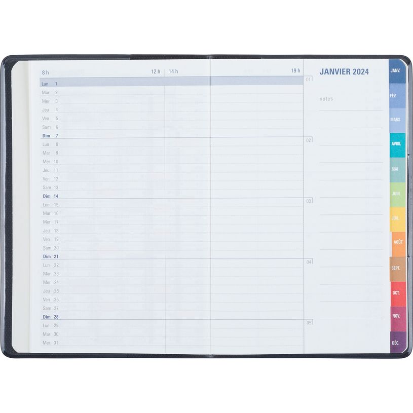 3664447211596-Agenda mensuel Color Touch - 10 x 15 cm - gris - Oberthur-P_405186491_2-1