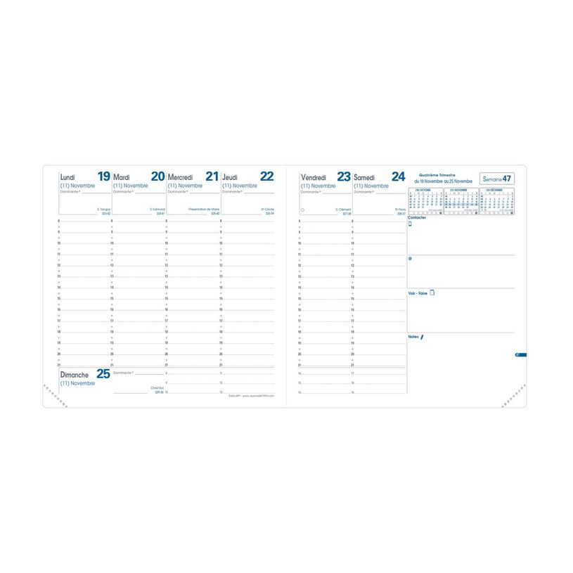 3371010511617-Quo Vadis Bloom - Agenda JAJ Executif - 2025 - semainier - standard / M - 160 x 160 mm - portrait - papier blanc - nature - fleurs - couverture ble--1
