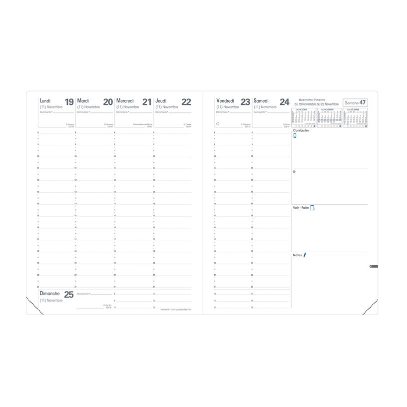 3371010509799-Quo Vadis - Agenda - 2025 - Président - Semainier Planning - Français - Toscana - Beige - 13 mois de décembre à décembre - 21x27 cm - Papier Clairefontaine -P_405187272_2-1