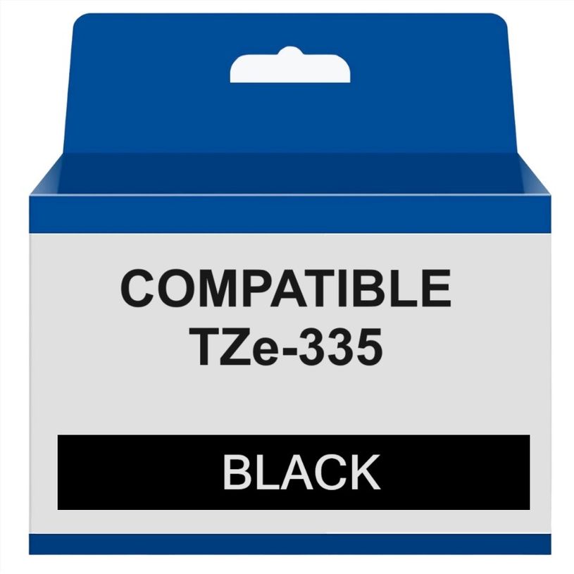 3700654267244-Ruban compatible Brother TZe-335 - Blanc sur noir - rouleau (1,2 cm x 8 m) - The Premium S-P_405188401_1-0
