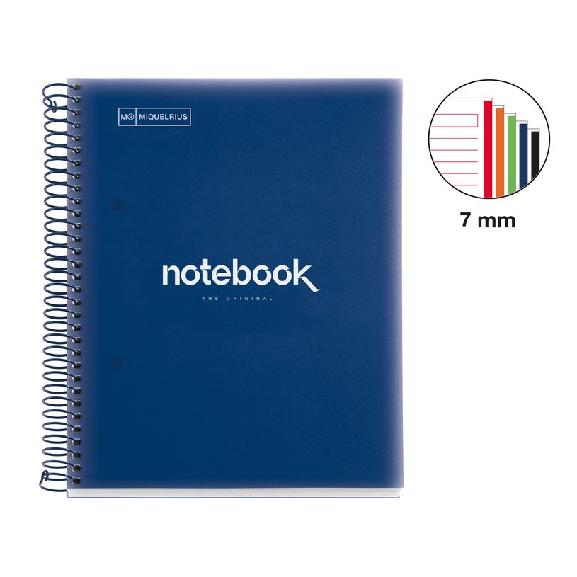 8422593499474-Notebook Emotions, couverture souple, A5, lignes horizontales 7 mm, 120 feuilles de 5 couleurs, Miquelr--1
