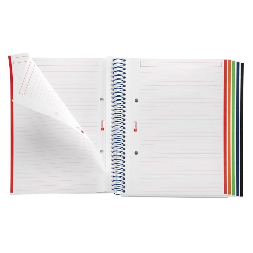 8422593499474-Notebook Emotions, couverture souple, A5, lignes horizontales 7 mm, 120 feuilles de 5 couleurs, Miquelr--3