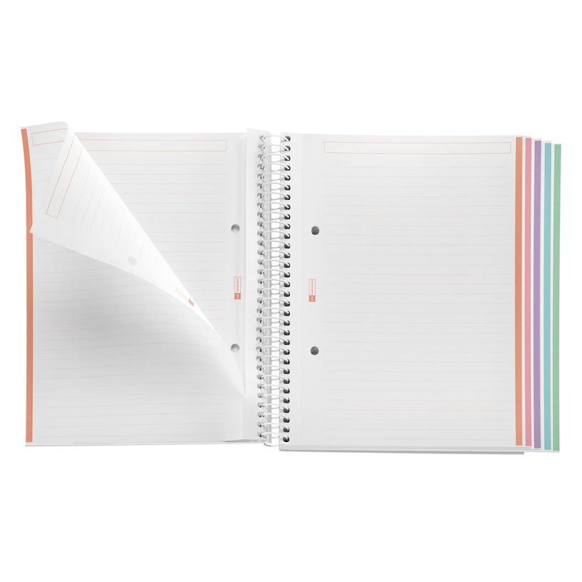 8422593499504-Notebook Miquelrius à couverture souple format A5 avec lignes horizontales, 120 feuilles de 5 couleurs, collection Emotions ,--2
