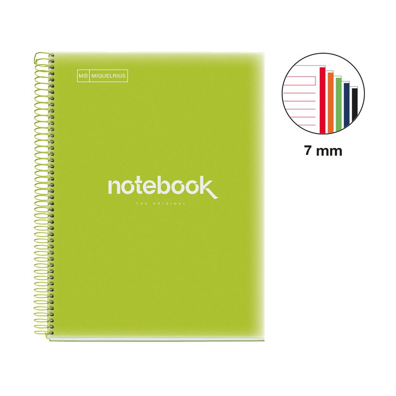8422593499405-Notebook Emotions, couverture souple, A4 lignes horizontales 7 mm, 120 feuilles de 5 couleurs, Miquelri--1