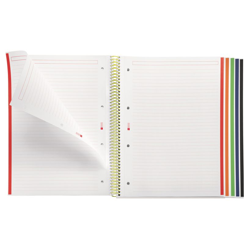 8422593499405-Notebook Emotions, couverture souple, A4 lignes horizontales 7 mm, 120 feuilles de 5 couleurs, Miquelri--3