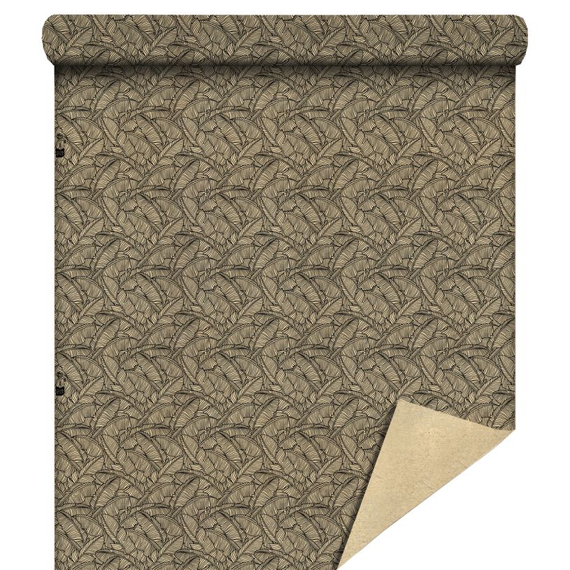 3700030057520-Papier cadeau kraft recyclée lisse Jungle Noir - 70 cm x 50 m-P_405221646_1-0