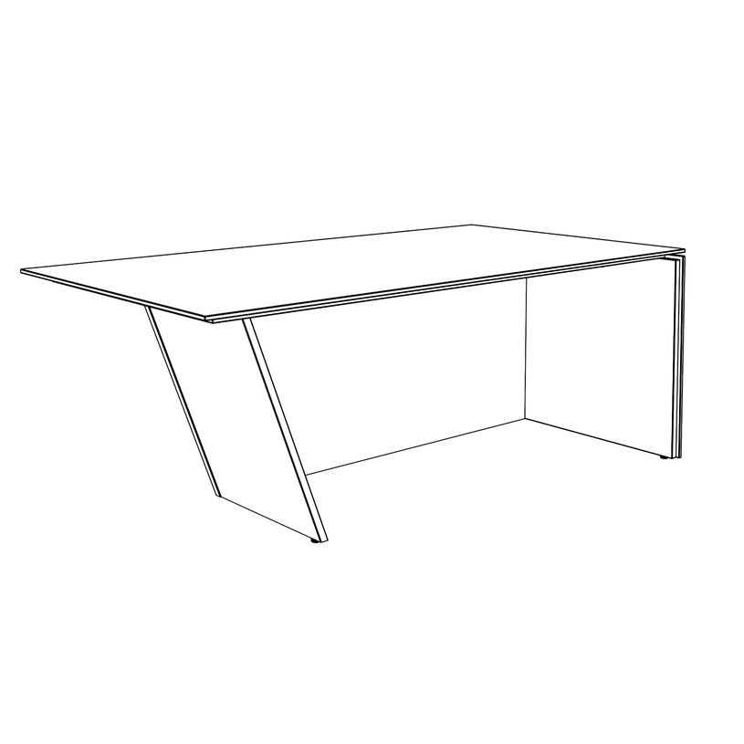 3253310544079-Bureau KHEOPS avec pied droit à droite - L200 - plateau imitation noyer - structure carbo-P_405223986_3-2