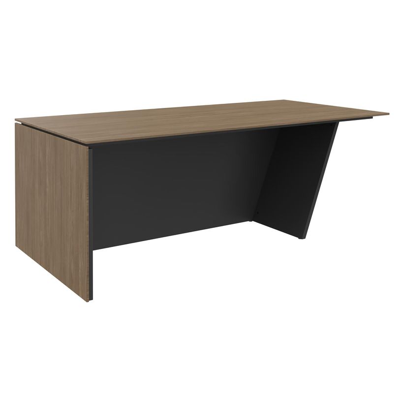 3253310544116-Bureau KHEOPS avec pied droit à gauche - L200 - plateau imitation noyer - structure carbo-P_405223988_1-0