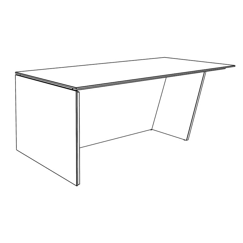 3253310544123-Bureau KHEOPS avec pied droit à gauche - L200 - plateau imitation noyer - structure blanc-P_405223989_3-2