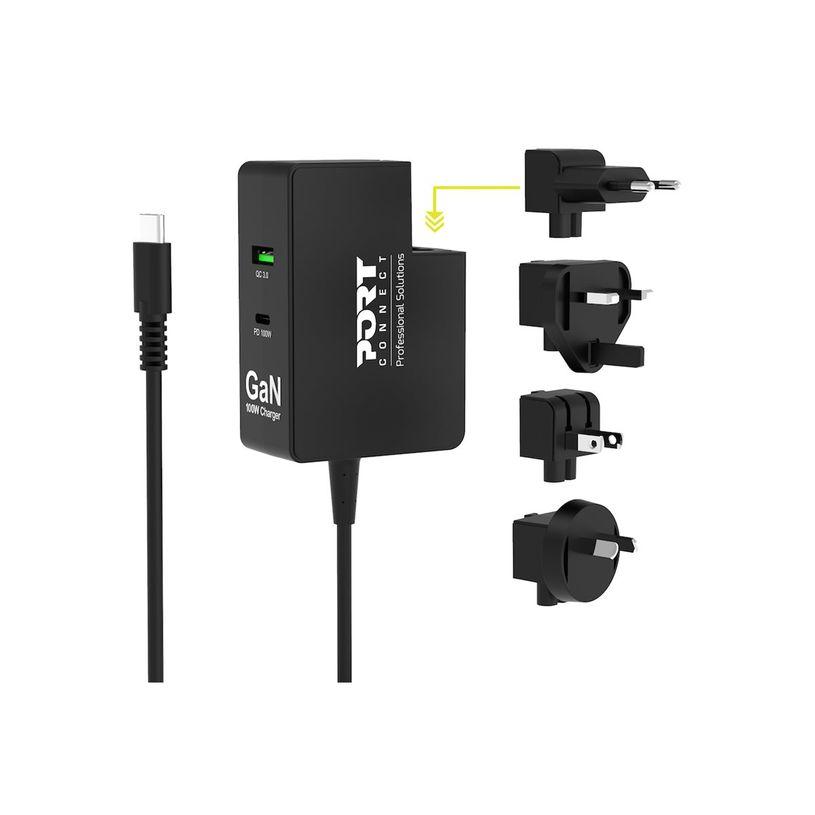 3567049021030-PORT Connect - Chargeur secteur universel USB-C et USB-A Quick Charge - GaN 100 Watt -P_405224211_2-0