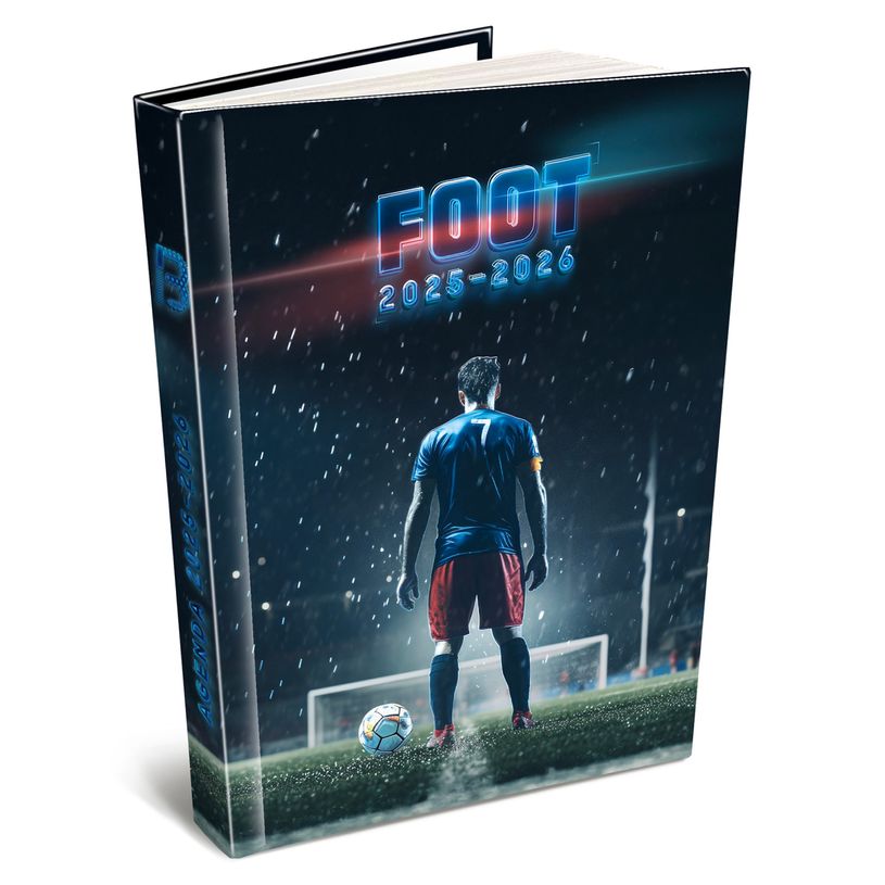 3592930026016-Agenda RDC reliure intégra année scolaire BOUCHUT "Football" 12,5 x 17,5 cm PEFC 70 %-P_405227453_1-0