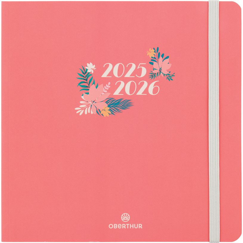 3664447196275-Agenda à élastique Tivoli - 1 semaine sur 2 pages - 16,5 x 16,5 cm - orange - Oberthur-P_405229871_1-0