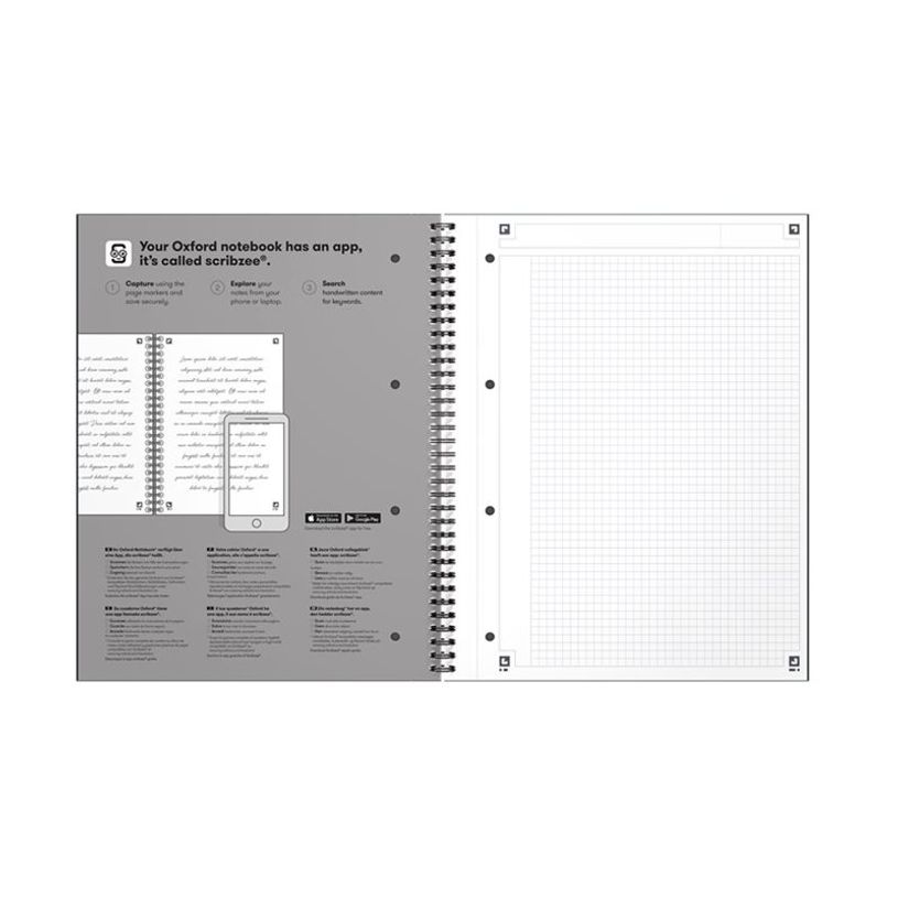 3020120240633-Oxford Notebook - Cahier à reliure intégrale - reliure à anneaux métalliques - A4+ - 80 feuilles / 160 pages - petits carre-P_405231924_2-14