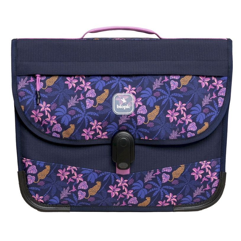 0404052342147-Cartable scolaire Léo - 38 cm - 2 compartiments - jungle - Biopic--0