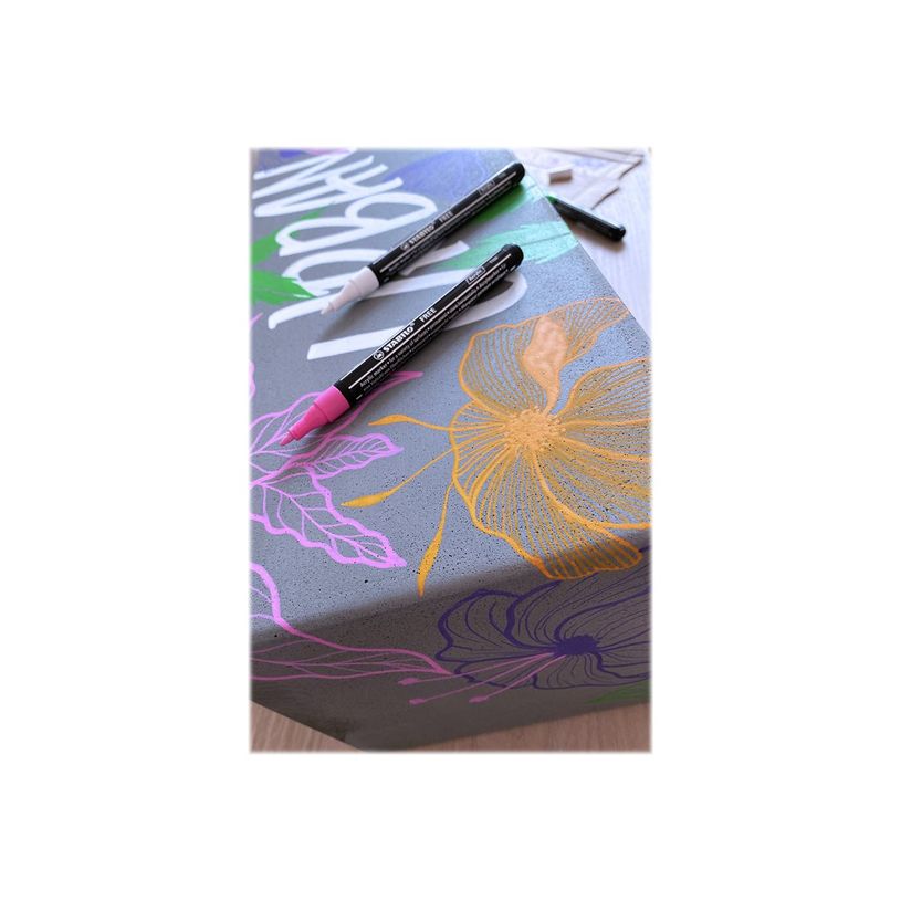 4006381615143-STABILO Free T300 Candy - 5 Marqueurs - permanent - rose poudré, rose, bleu clair, bleu cobalt, blanc - opaque - encre acrylique -P_405234765_6-5
