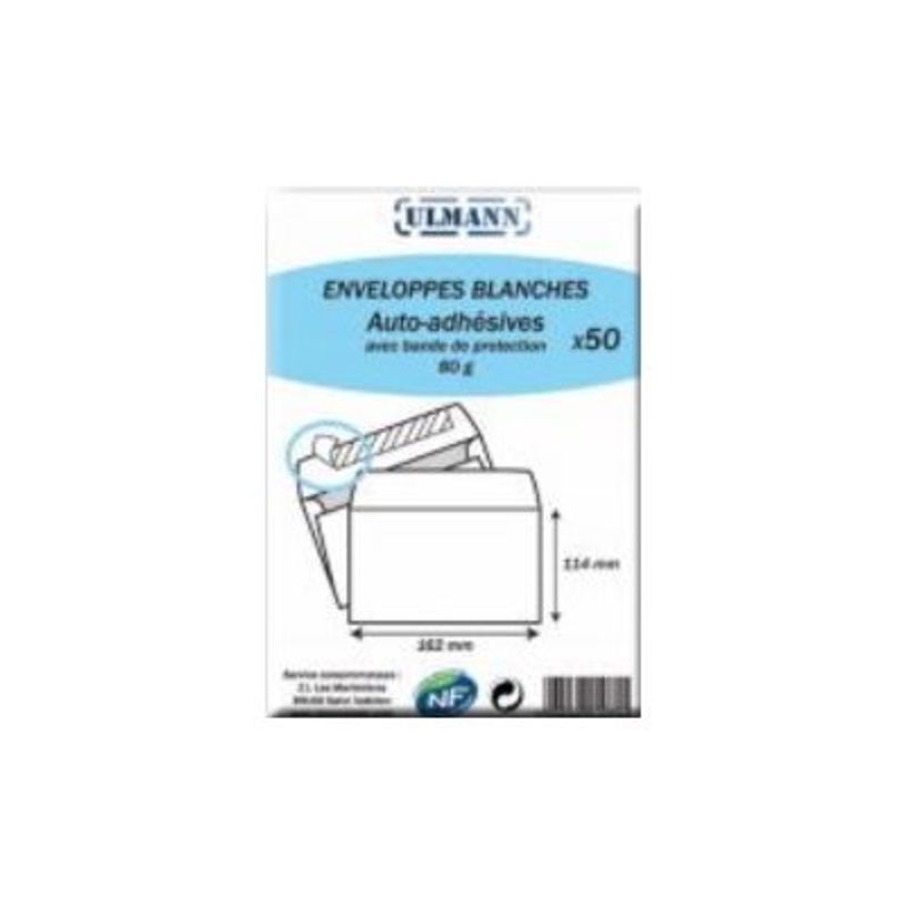 3035268410701-Ulmann - 50 enveloppes - C6 162 x 114 mm - auto-adhésif - 80 gr - blanc-P_405239964_1-0