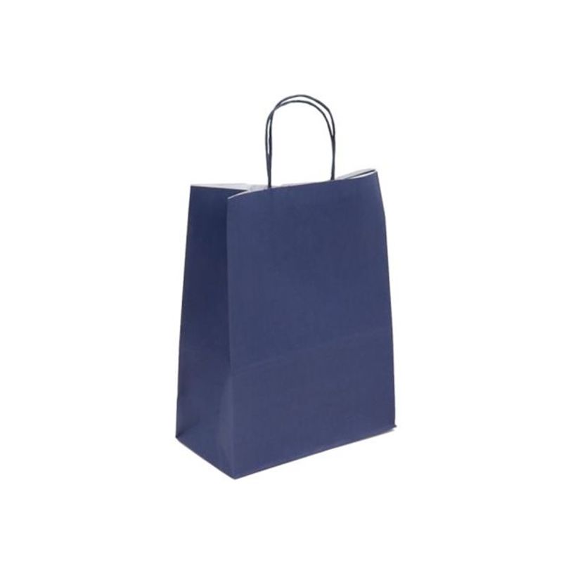 3700481686874-50 Sacs cadeau kraft - poignées torsadées - 23 cm x 12 cm x 30 cm - bleu marine-P_405240046_1-0