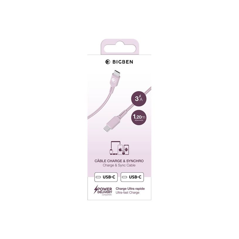 3571211536086-BIGBEN Connected - Câble USB - 24 pin USB-C (M) pour 24 pin USB-C (M) - 3 A - 1.2 m - USB Power Delivery (60W), plastique recyclé à 100 %, c-P_405240129_1-5