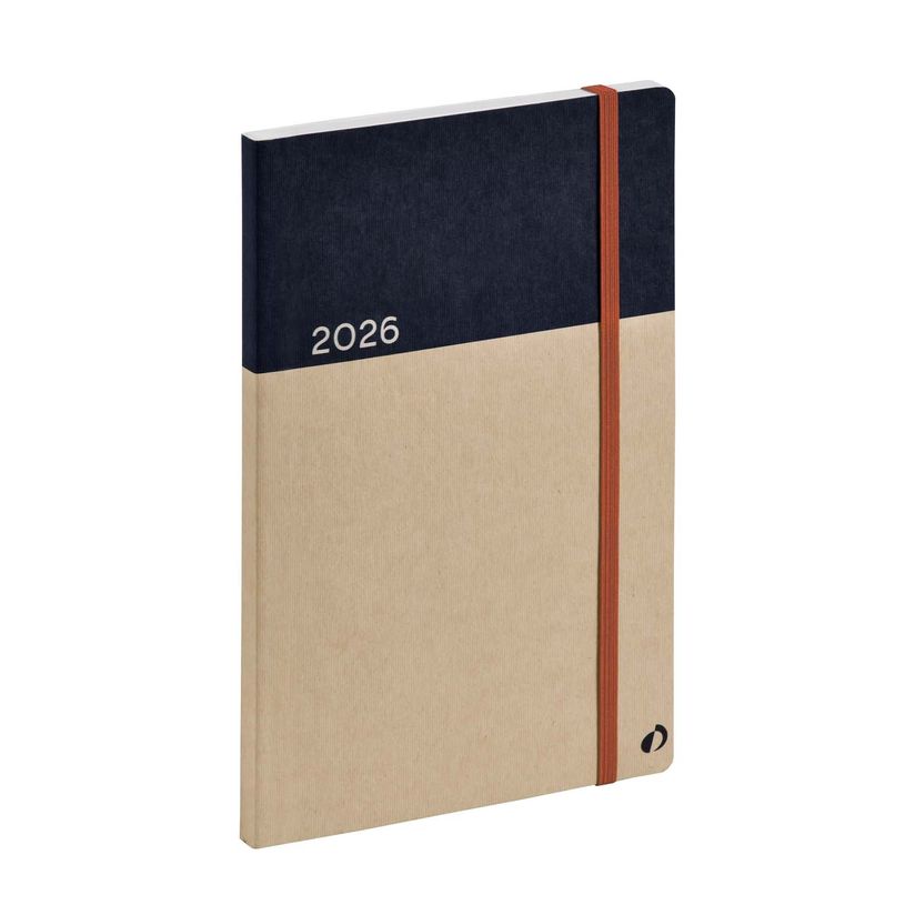 3371010532384-Agenda Année Civile -  RECYCLÉ Multilingue - Couverture Arrakis avec élastique - Marine/sable - 16x24 cm  Semainier - 13 mois de décembre à déc--0