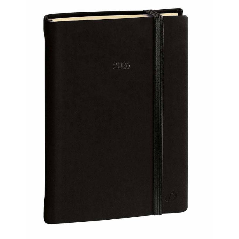 3371010486922-Agenda Année Civile - DAILY POCKET fas Multilingue - Couverture Silk avec élastique - Noir - 8,5x13 cm  Journalier - 12 mois de de janvier à déc--0
