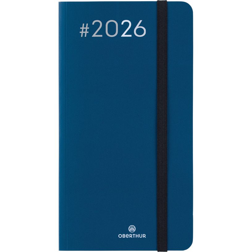 3664447206004-Oberthur Néo Flex 16 Pocket - Agenda - semainier - 89 x 165 mm - papier blanc - couverture bleu marine--0