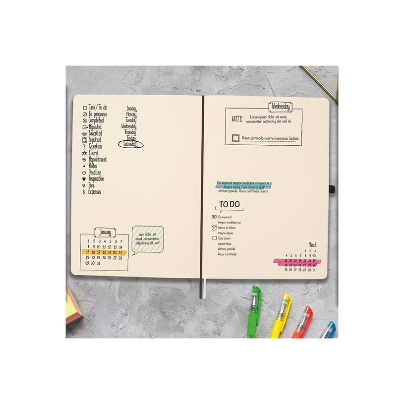 8422952393221-Finocam Nexo - Cahier de notes - B5 - 176 x 250 mm - 72 feuilles / 144 pages - papier blanc cassé - pointillé - couvert-P_405246460_6-7