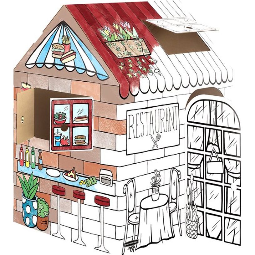 0043859799251-Bankers Box - Maison restaurant en carton ondulé à colorier-P_405248379_1-0