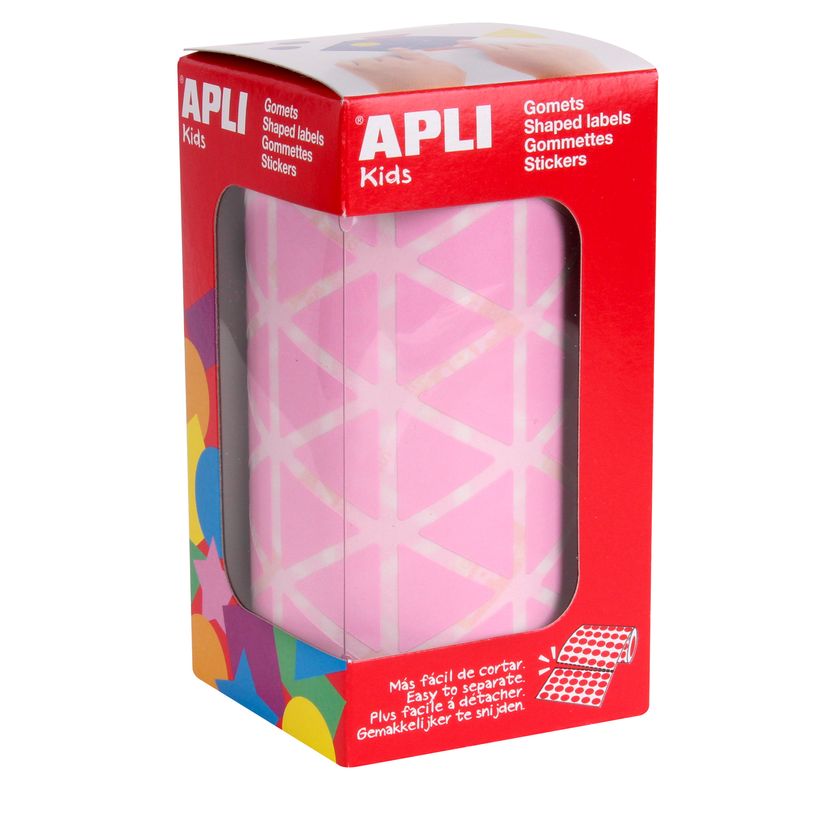 8410782114949-APLI kids - Adhésif décoratif - 2832 pièces - triangulaire - 20 x 20 x 20 mm - 59 feuilles - rose - p--0