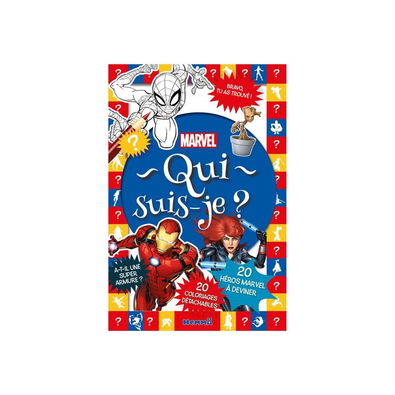9782508058387-Marvel - Qui suis-je ? - 20 héros Marvel à deviner - 20 coloriages détachables - livre -P_405256551_1-0