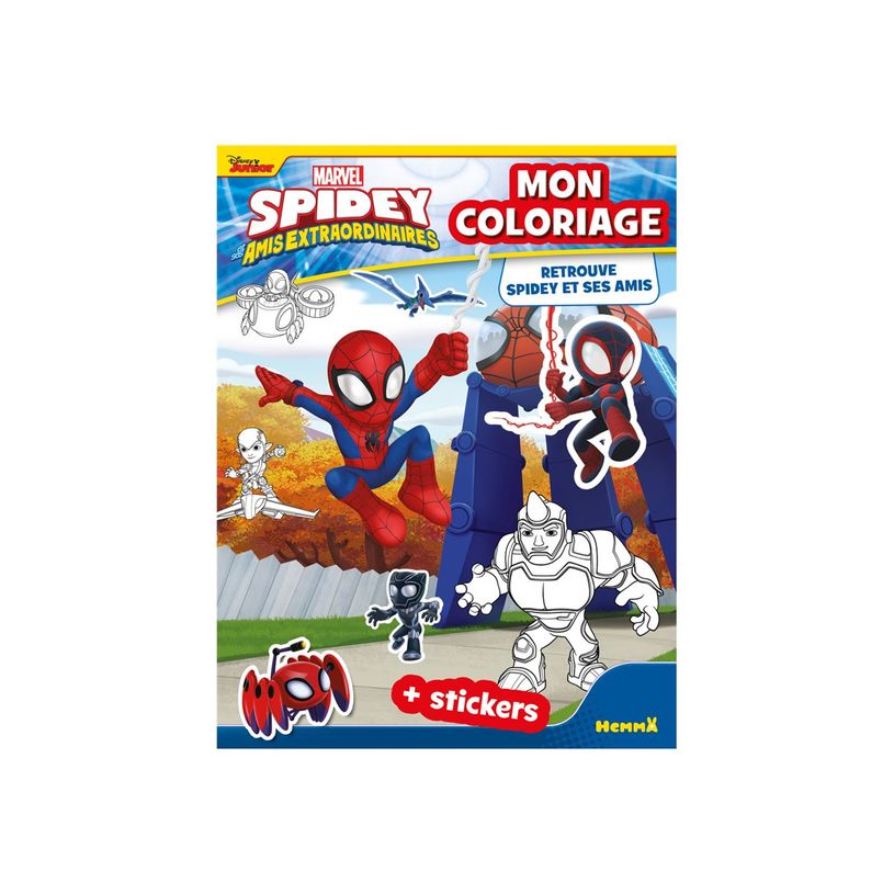 9782508058899-Disney Junior - Marvel Spidey et ses amis extraordinaires - Mon coloriage - Retrouve Spidey et ses amis - stickers - liv-P_405256558_1-0