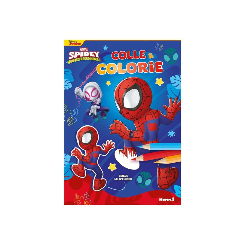 9782508058943-Disney Junior - Marvel Spidey et ses amis extraordinaires - Colle et colorie (Spidey grimpe) - liv-P_405256560_1-0