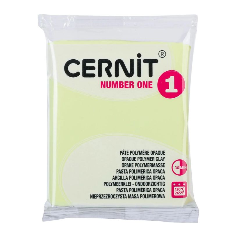 5411711466033-Cernit Number One - Pâte à modeler - 56 g - jaune pastel - argile polymère--0