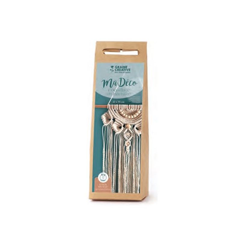 3532437910623-Graine Creative Ma Déco - Kit d'artisanat macrame - 30 x 50 cm - coquillage écru-P_405259294_1-0