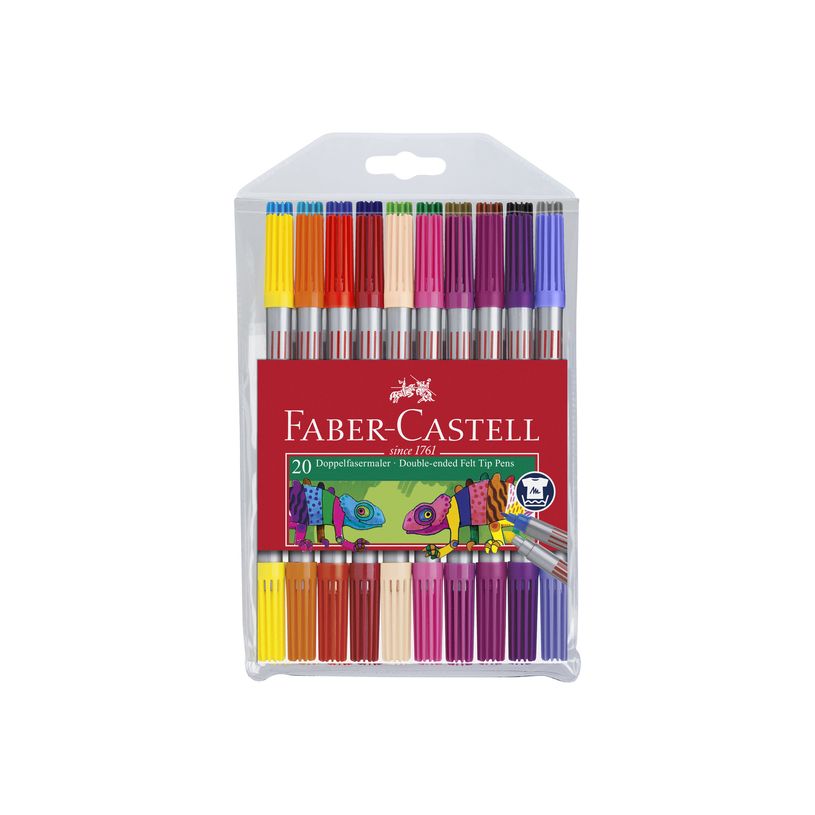 4005401511199-Faber-Castell - 20 Feutres double pointe - couleurs brillantes-P_607739_1-0
