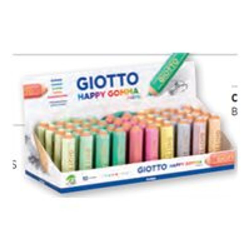 8000825027864-GIOTTO HAPPY GOMMA - Gomme - crayon - 15 x 65 mm - couleurs pastel, assorties - caoutchouc (p-P_665451_1-0