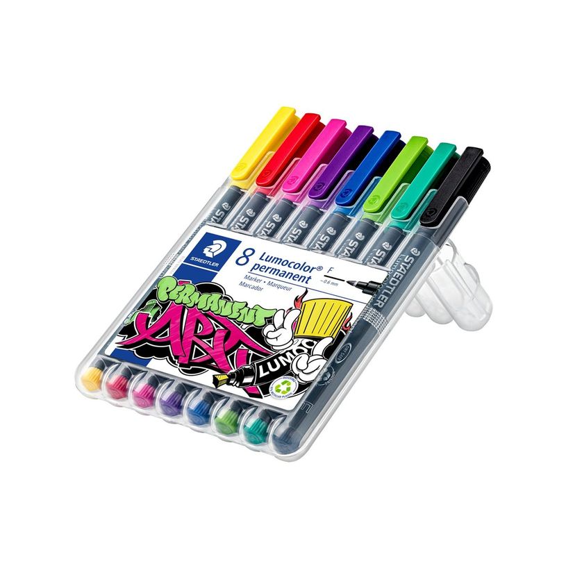 4007817078242-STAEDTLER Lumocolor 318 - Marqueur - permanent - couleurs assorties - 0.6 mm - fin (pack de 8-P_670666_5-0